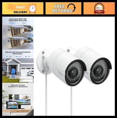 5MP PoE Security Camera - Outdoor/Indoor Surveillance, Night Vision, Motion Dete