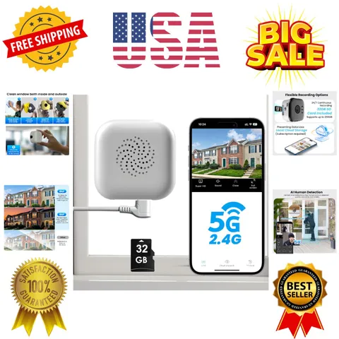 2K 3MP Window Camera, 5GHz & 2.4GHz WiFi Indoor Cameras for Home Security wit...