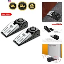 Door Stop Alarm with 120DB Siren Door Stop for Home & Travel Black Pack of 2