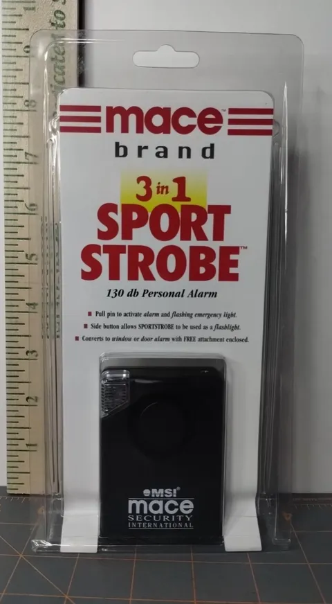 Mace Personal Alarm Belt Clip Lanyard or Door/Window 130 Decibels Black Takes 9V