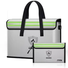 Fireproof Safe Bag with Lock for Home Office & Travel Valuables