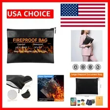 Fireproof Document Bag 10"x13.5", Waterproof Holder with Zipper for Passport,...