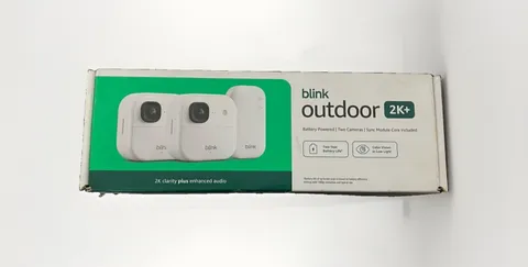 Blink Outdoor 2K+ Newest Model 2-Camera System + Sync Module White NEW Open Box