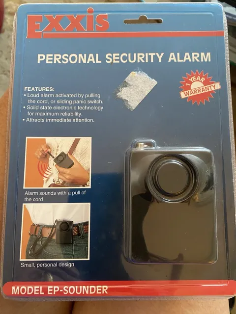 PERSONAL SECUITY  ALARM LOUD SOUND by Pulling Cord Belt Clip Exxis BRAND NEW