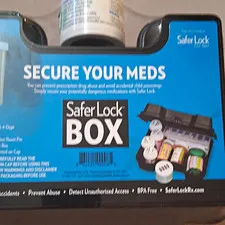 Safer Lock Safer Lock Box Large Combination Lock Box Matte Black for Medication