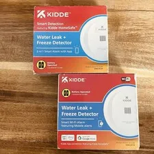 Kidde Smart Water Leak and Freeze Detector WiFi Alexa Google 60WLDR-W Lot Of 2