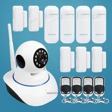 WIFI HD IP Camera Pan & Tilt Control+Motion/Door Sensor For Burglar Alarm