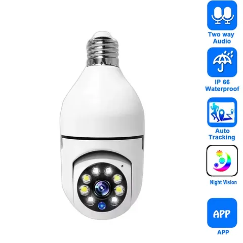 1080P HD E27 Bulb Surveillance Camera Anti-Theft Outdoor Indoor Security Monitor