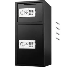 Black 2.6 Cu. Ft. Large Double Door Security Safe, Steel Safe Box, Strong Box wi