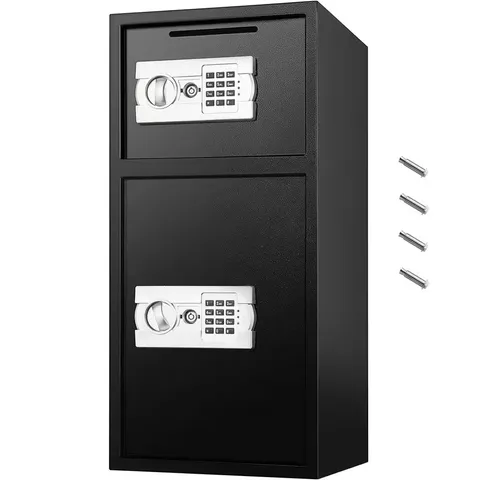 Black 2.6 Cu. Ft. Large Double Door Security Safe, Steel Safe Box, Strong Box wi