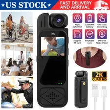 2K Mini Police Body Camera 180° HD Video Audio Recorder Pocket Night Vision Cam