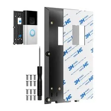 No-Drill Ring Doorbell Mount - Adhesive Door Bracket Compatible with Ring Vid...