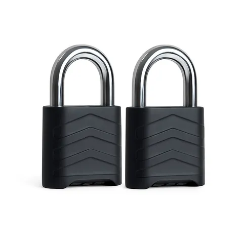 Large Combination Lock, 56mm 4-Digit Padlock with 8mm Shackle-Black