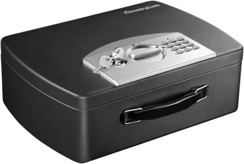 Sentrysafe Portable Black Safe Box with Digital Keypad Lock, Small Steel Travel