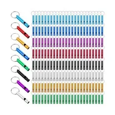 200 Pcs Emergency Whistles with Keychains, Aluminum Extra Loud Survival Whist...