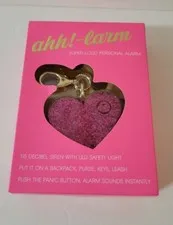 Blingsting Super Loud Personal Alarm Heart Keychain Pink Glitter NIB 
