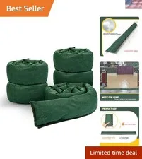 5 Pcs Water Barriers for Flooding 5ft x 6.5in Sandless Sandbag | Reusable Abs...
