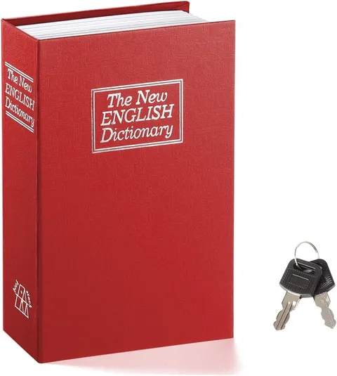 Safe Lock Box Book Money Secret Cash Hidden Key Vault Fire Proof Metal Home