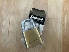 NEW Sesamee 436 4-Dial Resettable Combination Brass Padlock