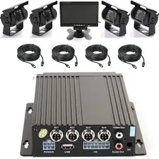 4CH Car Mobile DVR Recorder +4 IR Light Vision Camera + Cable +7" LCD Screen Set