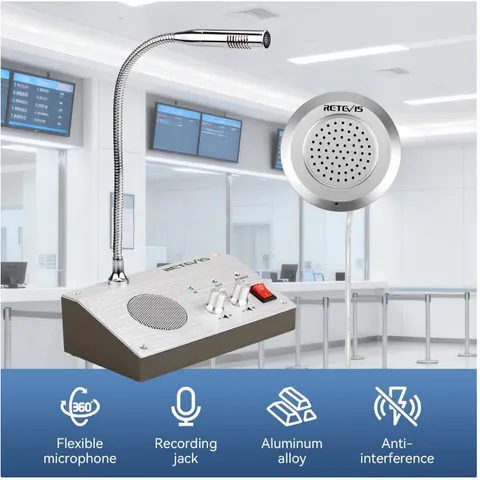 Retekess RT-9908 Window Intercom System for Business