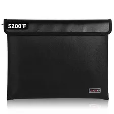 Fireproof Document Bag 5200°F 8 Layers 13.9"x10.6" - Waterproof Fire Safe