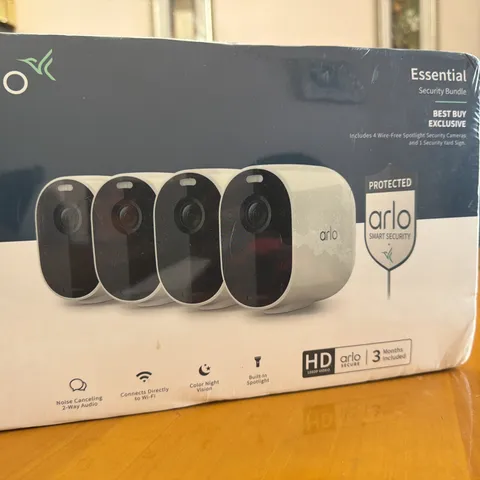 Arlo Essential Spotlight Wireless 1080p Surveillance Camera - White (4-Pack)