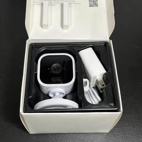 Blink Mini Compact indoor plug-in smart security camera 1080p HD OPEN BOX