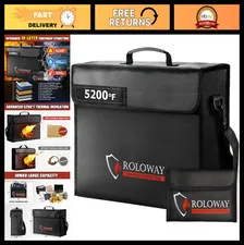 Large Fireproof Document Bag 5200℉ Heat Resistant Safe for Cash & Valuables 17"x