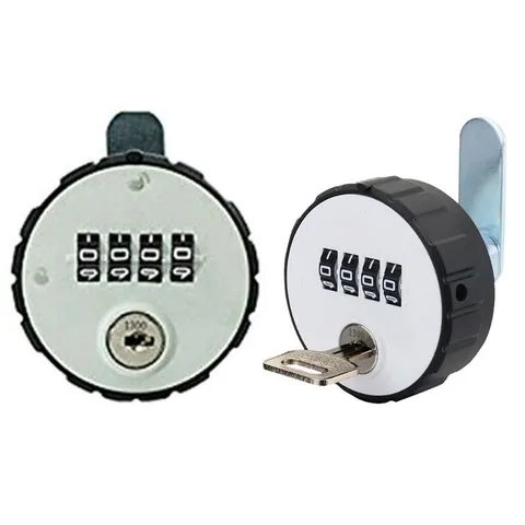 Heavy Duty 4 Digital Round Padlock for w/ for Key Combination Cabinet Cam Lock f
