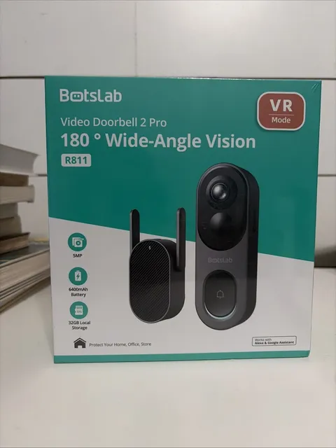Botslab 2 Pro Wireless Video Doorbell Camera R811 5MP HD, 180°