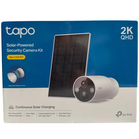 TP-Link Tapo C425 Solar Powered Security Camera Kit 2K QHD Outdoor Wireless IP66