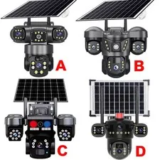 12MP Solar Battery Powered Home Security Camera Outdoor Wifi Wireless PTZ CCTV
