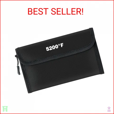 GQIRIL Fireproof Waterproof Document Bag - 5200°F Water Resistant Fire Proof Mon
