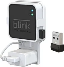 256GB USB Flash Drive with Outlet Wall Mount for Blink Sync Module 2, Space-Savi