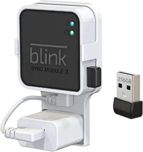 256GB USB Flash Drive with Outlet Wall Mount for Blink Sync Module 2, Space-Savi
