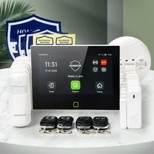 HOMSECUR Wireless WIFI 4G 2G SMS Autodial Home House 7" Alarm System