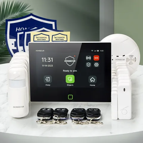 HOMSECUR Wireless WIFI 4G 2G SMS Autodial Home House 7" Alarm System