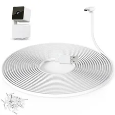 60 ft Cable for WYZE Cam Pan V3 Camera, Outdoor Power Adapter, White