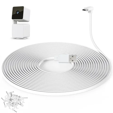 60 ft Cable for WYZE Cam Pan V3 Camera, Outdoor Power Adapter, White