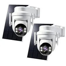 2K Dome Solar Camera Wireless WiFi Pan/Tilt Battery Powered Security Camera CCTV