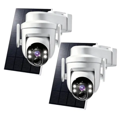 2K Dome Solar Camera Wireless WiFi Pan/Tilt Battery Powered Security Camera CCTV