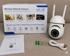Dual-Band 2.4/5G WiFi Indoor IP Camera 1080p Pan/Tilt Night Vision White