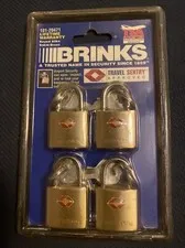 Brink's 4-PACK SOLID BRASS PADLOCK 22mm TSA TRAVEL LUGGAGE Weather-Resistant