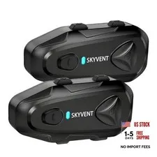 Motorcycle Bluetooth Communication System Headset Intercom, 4 Riders 1500m Q4