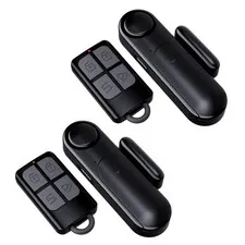 2 Pack Window Door Alarm When Opened for Kids/Dementia Safety/Home Black