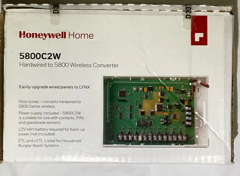 Honeywell 5800C2W Hardwired to 5800 Wireless Converter