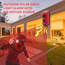 Solar Sound Strobe Light Alarm Infrared Induction IP53 Waterproof Sola CX4