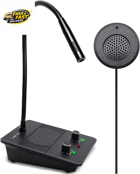 Window Speaker Intercom System,Dual Way Anti-Interference Intercommunication Mic