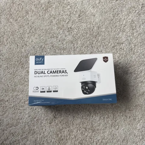 eufy SoloCam S340 – 3K Dual-Cam, 360° Pan-Tilt, Solar – New/Sealed